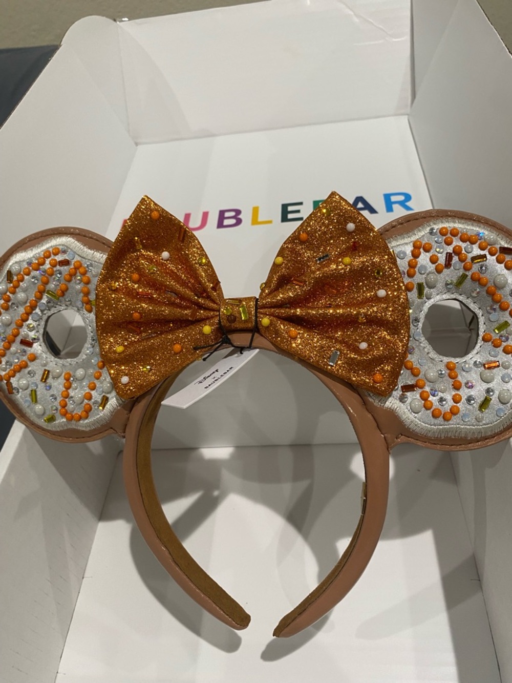 Bubblebar Glitter Orange Donut Ear Headband